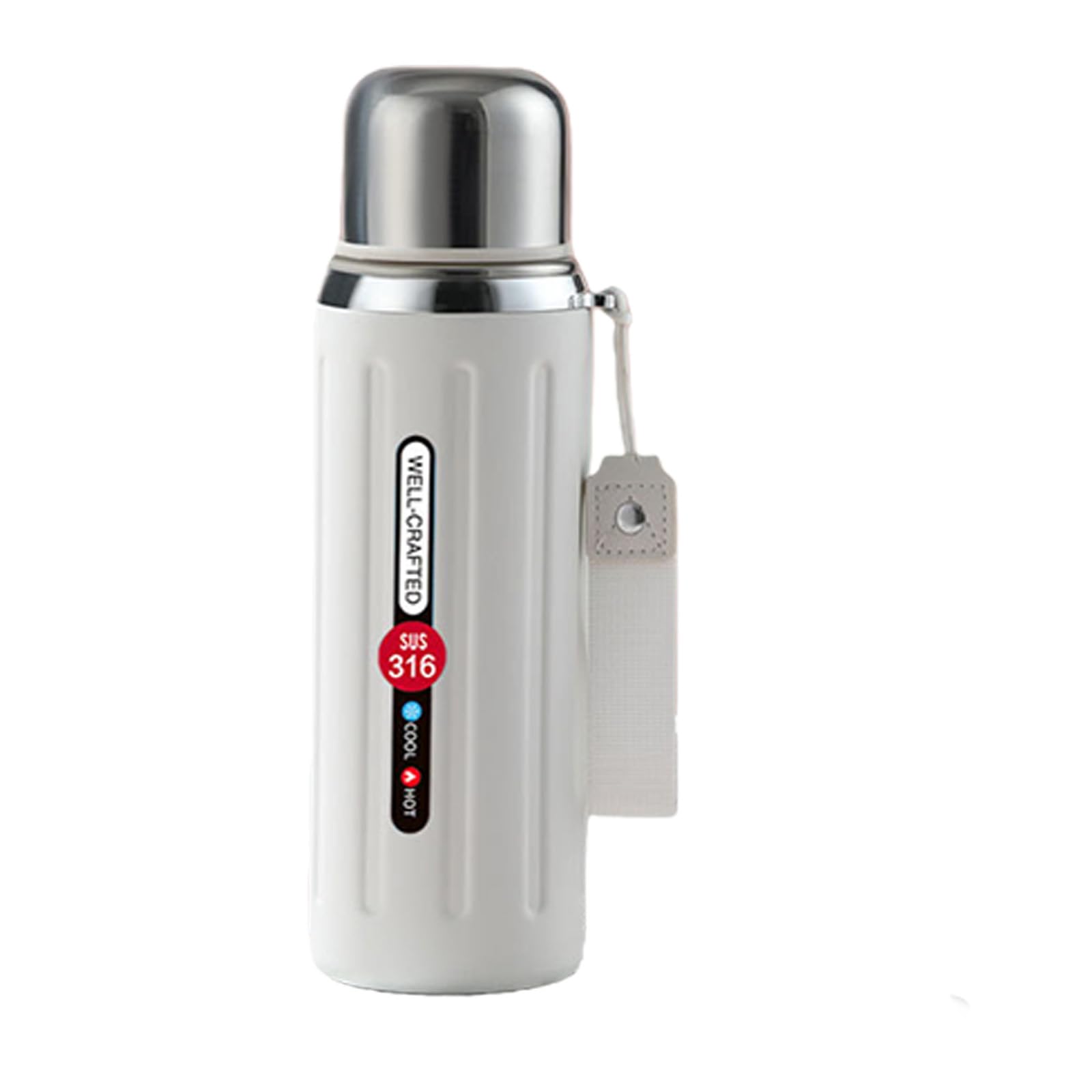 Uqezagpa Unique Stainless Steel Insulated Bottle with Cup Cold and Cold Beverages Container Vacuum Flasks for Backpacks Sport Vacuum Insulated Bottle with Cup