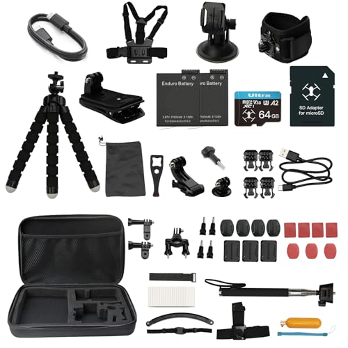 DJI 61 in 1 Action Kamera Zubehör Kit Kompatibel mit Osmo Action 5 Pro, Osmo Action 4, Osmo Action 3, Zubehör-Set für Action Cam, Multiszenario-Nutzung