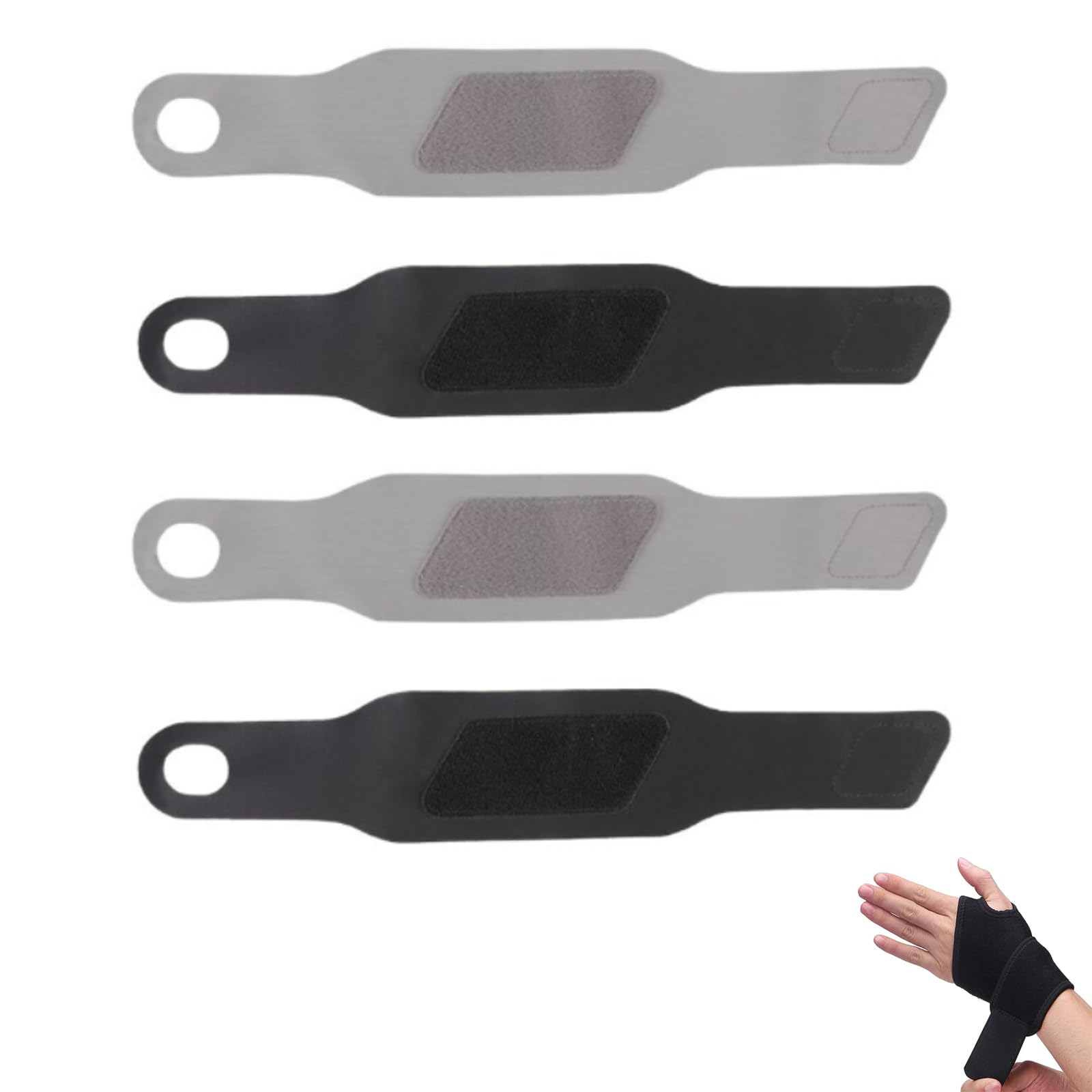 Wrist Support, 4-Piece Set with Comfortable Fit, Ideal for Daily Activities and Exercise, Grey and Black Colors Included, Adjustable Design for Personalized Support-image-32