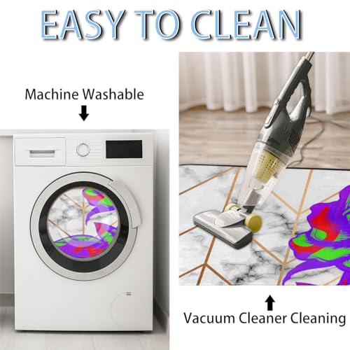 Tapis antidérapant lavable en machine à texture marbrée - 4