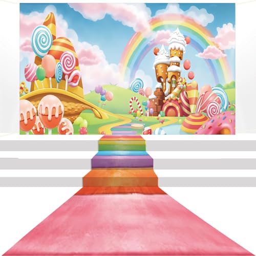 Set 2 Pzs Fondos y Alfombra Candyland 59x35.4 in
