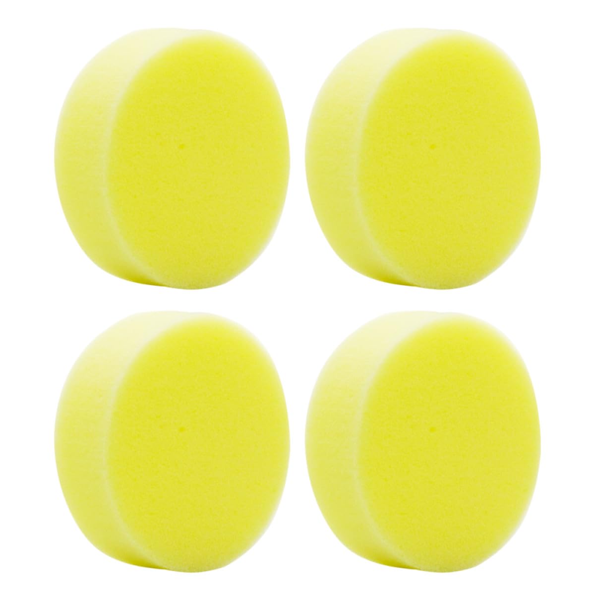 ULTECHNOVO 4 Éponges de Nettoyage en Mousse Jaune, Éponges à Polir Cirer pour Voiture et Chaussures, Coussinets Absorbants Réutilisables pour Lavage Auto et Entretien Intérieur
