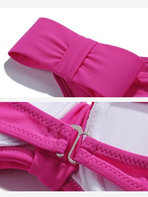 Pure Desire Wind White Stereoscopic Big Bow hot Girl Small Breast Steel Support Bikini4