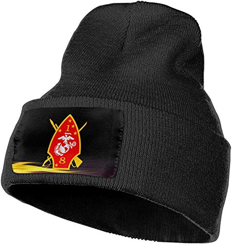 Black Unisex Knitted Hat Fashion Skull Cap Knitting Hats - 1st Battalion 8th Marines
