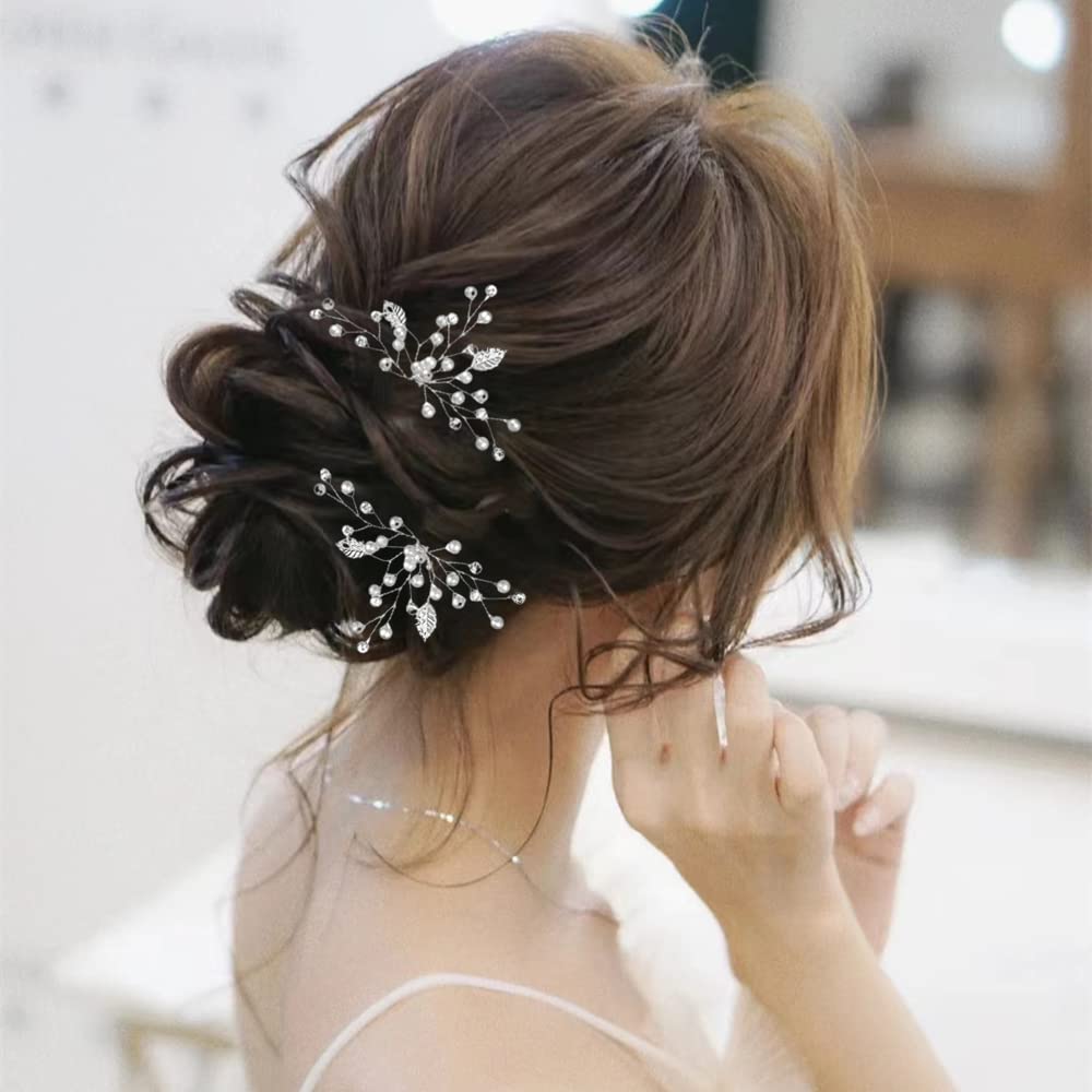 Fermaglio Capelli Sposa Con Perle E Cristalli - Accessorio Elegante Per Matrimoni E Feste, 10x5 Cm