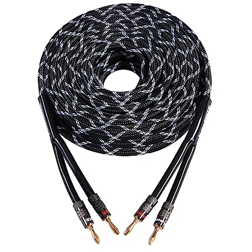 Cable de altavoz de 12 AWG de alta resistencia trenzado y conectores plátano CL2