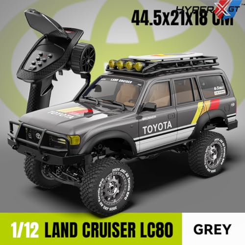 Image of 1 /12 Scale Toyota Land Cruiser LC80 Official Licensed 4WD RC Rock Crawler Truck with 2.4GHz Proportional Remote Control & LED Lights for Kids