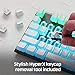 HyperX Double Shot PBT Keycaps, 104 Mechanical Keycap Set, Durable, HyperX Mechanical Keyboard Compatible, OEM Profile - White & White Pudding