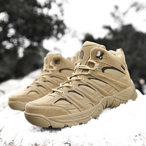 Mens Military Tactical Boots Waterproof Hiking Boots Casual Work Boots Outdoor Hiking Motorcycle Combat Boots Military Desert Boots Lightweight Comfortable All Day Work Boots3