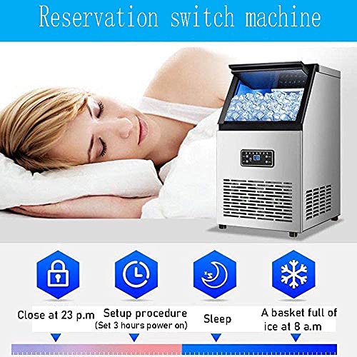 ywewsq Ice Maker Machine Countertop, kommerzieller Eiswürfelbereiter, Macht 88 Pfund EIS in 24 Stunden, Eiswürfel fertig… – Bild 4