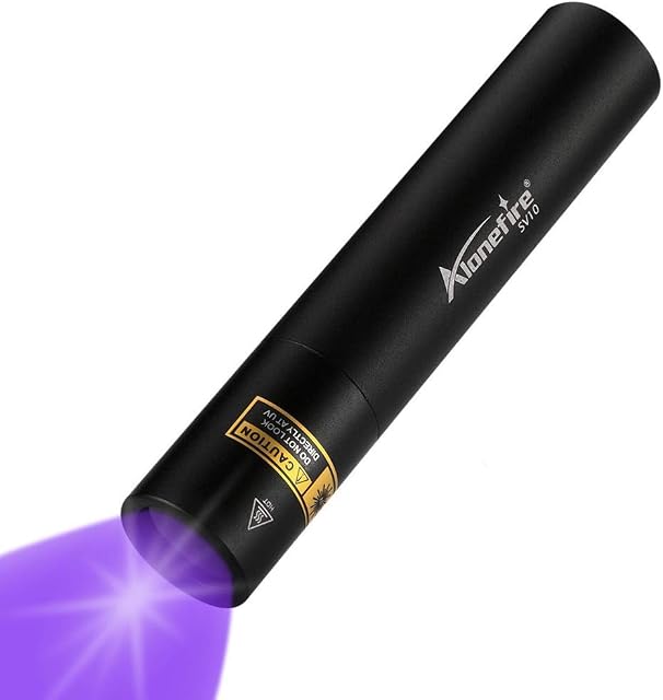 Alonefire SV10 Professional 365nm UV Torch 5W USB Rechargeable Ultraviolet Light Blacklight Flashlight Black Light Pet Urine Detector for Resin Curing, Mineral, Dry Stain with Built-in Battery
