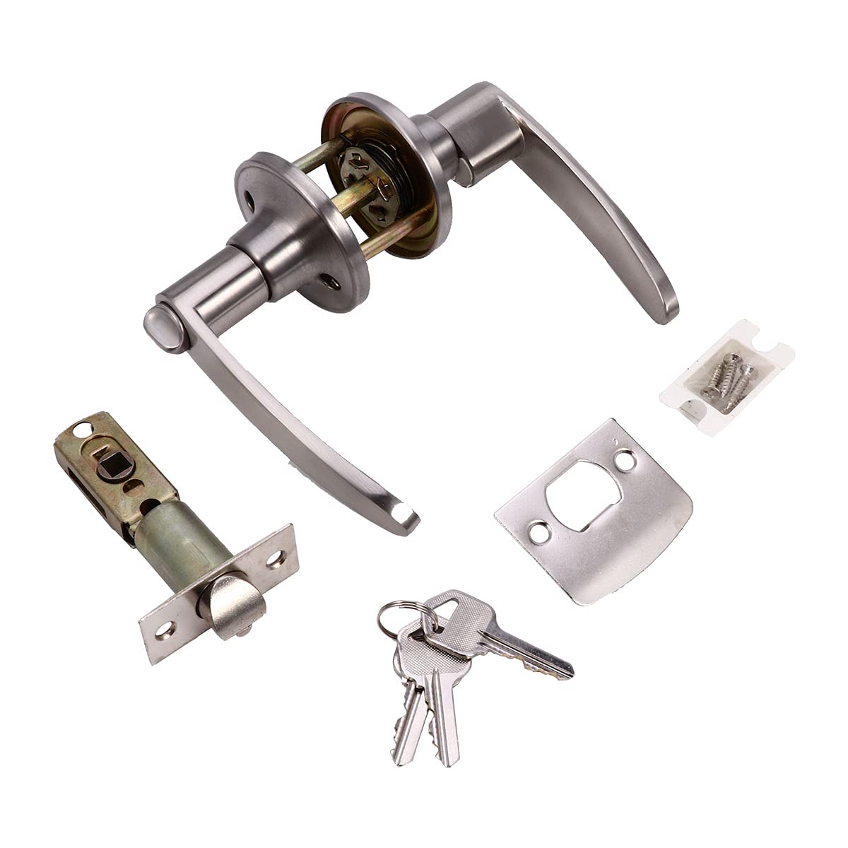 Cerradura para Puerta Interior de Tres Barras Antirrobo y Resistente al Óxido Accesorio Práctico para Seguridad Habitaciones y Baños Fácil de Limpiar y Duradera
