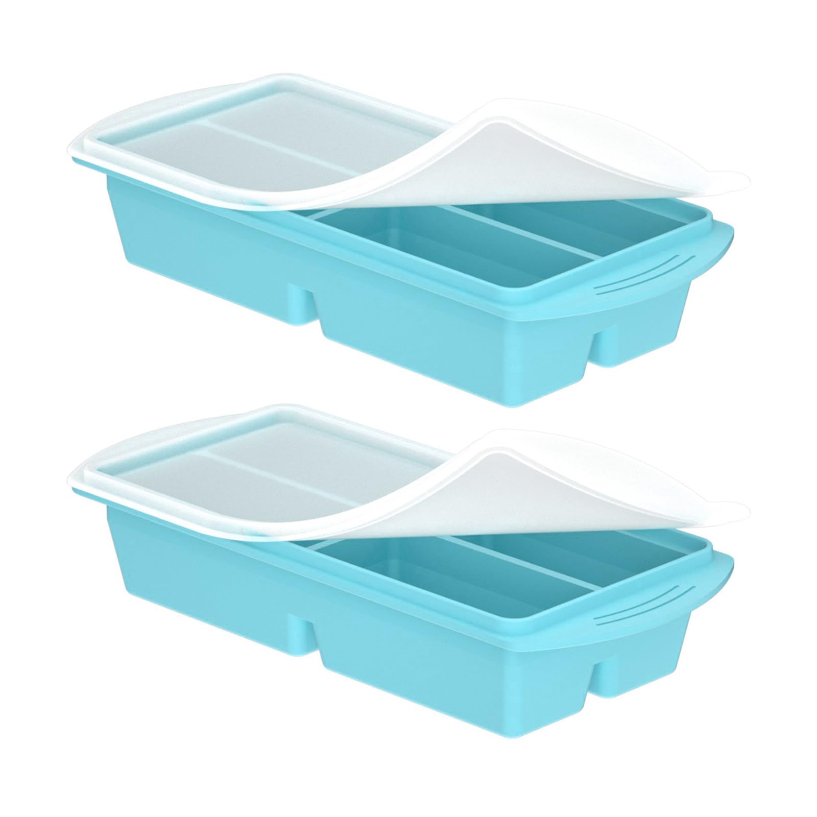 hogtnd Pack of 2 Stackable Large Ice Block Bowls with Protective Covers for Cooling Soups, Drinks and Purees Kitchen Club Drinks Ice Moulds