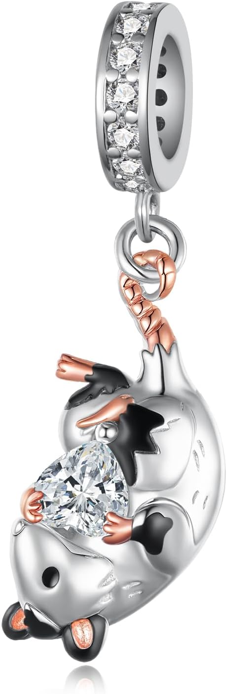 Possum Charm 925 Sterling Silver Animal Jewelry Opossum Charm for Bracelets Possum Gifts Jewelry for Women
