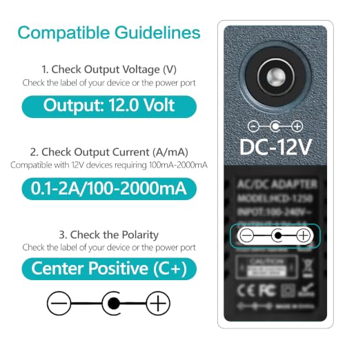 Image of 12V AC Power Adapter fits for Seagate Backup Plus SRD0SD0, Expansion SRD00F2、SRD0NF2, Central, FreeAgent GoFlex, SimpleTech External Hard Drive Power Supply Cord and More