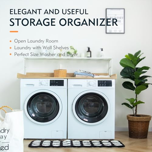 Washer and Dryer Covers for the Top, Silicone Rubber Mat for Laudry Machine & Dryer, Non-slip Waterproof Washing Machine Cover Protector Top Load for Kitchen Home (Wood-Original/Wood) - Image 8