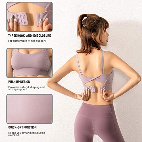 pedkit Sutiã esportivo feminino push-up à prova de choque de secagem rápida acolchoada regata regata