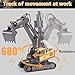RC Excavator and Dump Truck Toy Set,2025 New 2.4ghz Remote Control Construction Vehicle Set,Alloy Material, with Cool Lights and Sounds (Excavator)