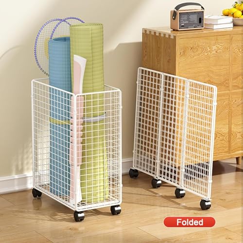Support de rangement tapis de yoga en structure durable avec étagère pliable