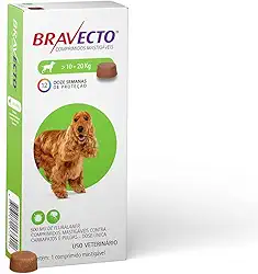 Bravecto® Cães 500mg - Antipulgas e Carrapatos - Cães de 10 a 20kg - 1 Comp. Mastigável - MSD Saúde Animal
