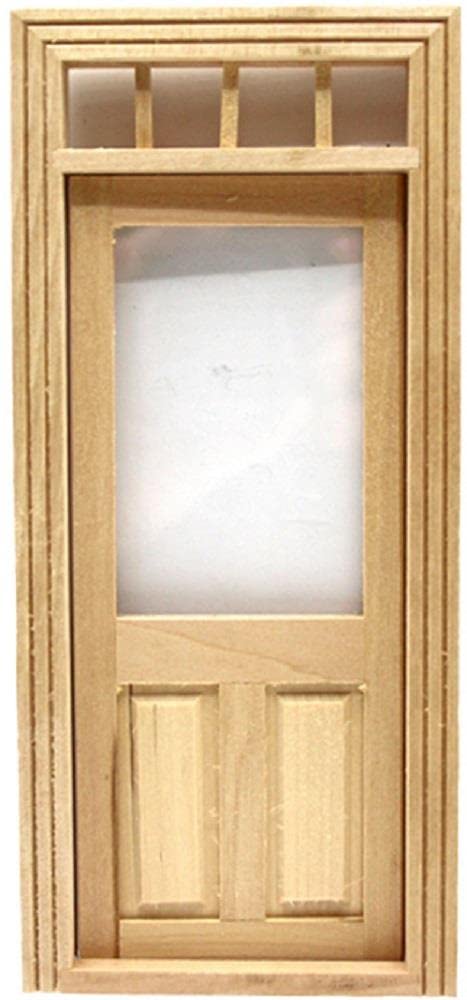 Melody Jane Dolls Houses Dollhouse Bare Wood Traditional Transom Fanlight Door Miniature 1:12 Scale