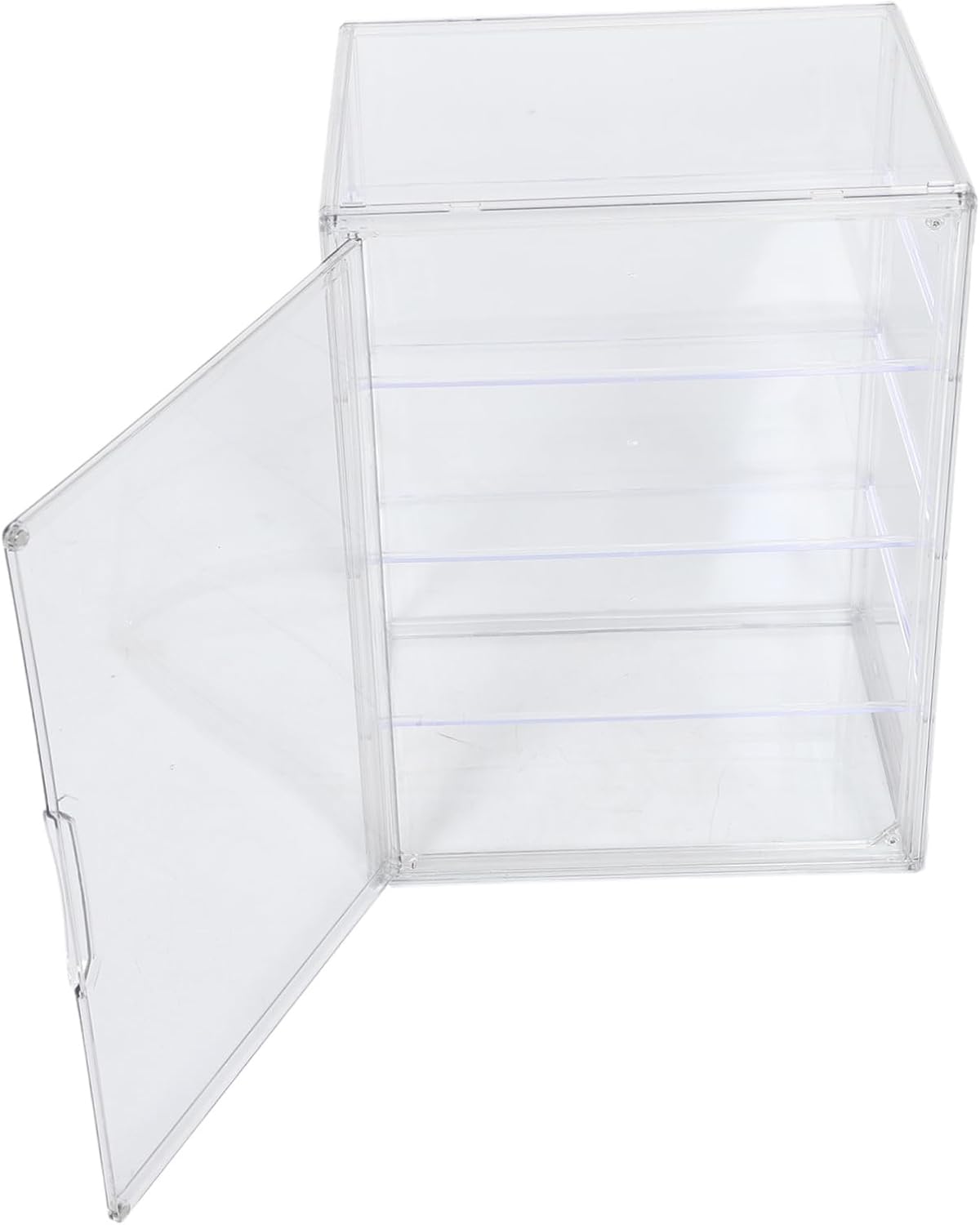 KICHOUSE Transparent Countertop Display Case with Magnetic Door Adjustable Layers for Pastries Cakes and Cookies Versatile Food Storage Showcase for Kitchen and Bakery Use