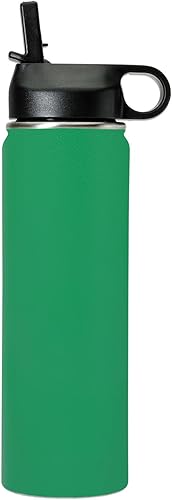 Miniatura 2 de LaserGram Botella de agua personalizada, tractor agrícola, acero inoxidable de doble pared aislada al vacío con popote superior, regalo grabado