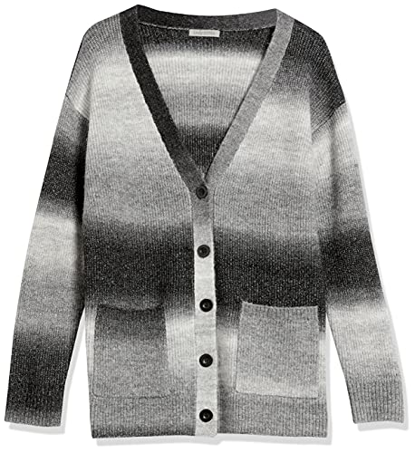 Image of Cable Stitch Women's Ombre Space-Dyed Cardigan - V-Neck Long Sleeve Button Front Rib-Knit Sweater Cover-Up with Pockets