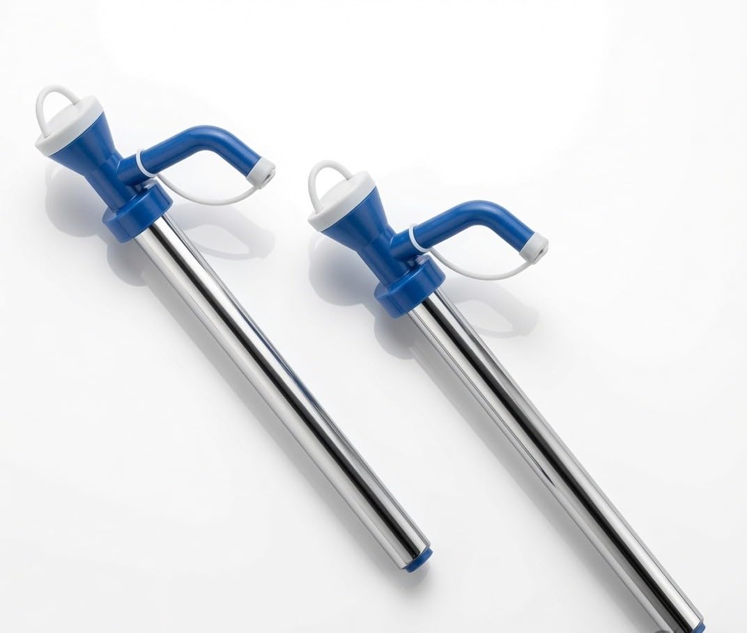 Barrel Pump with Stainless Steel Tube, Blue and White, Pack of 2 | Manual Hand Pump, Drum Liquid Transfer, Ergonomic Handle, Corrosion Resistant, Industrial Use-image-20
