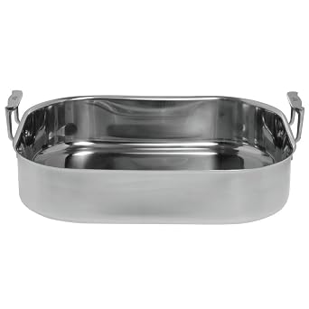 Bon Chef 60010 Stainless Steel Cucina Rotisserie Pan, 10 Quart Capacity, 16-1/2" Length x 14-1/8" Width x 4" Height
