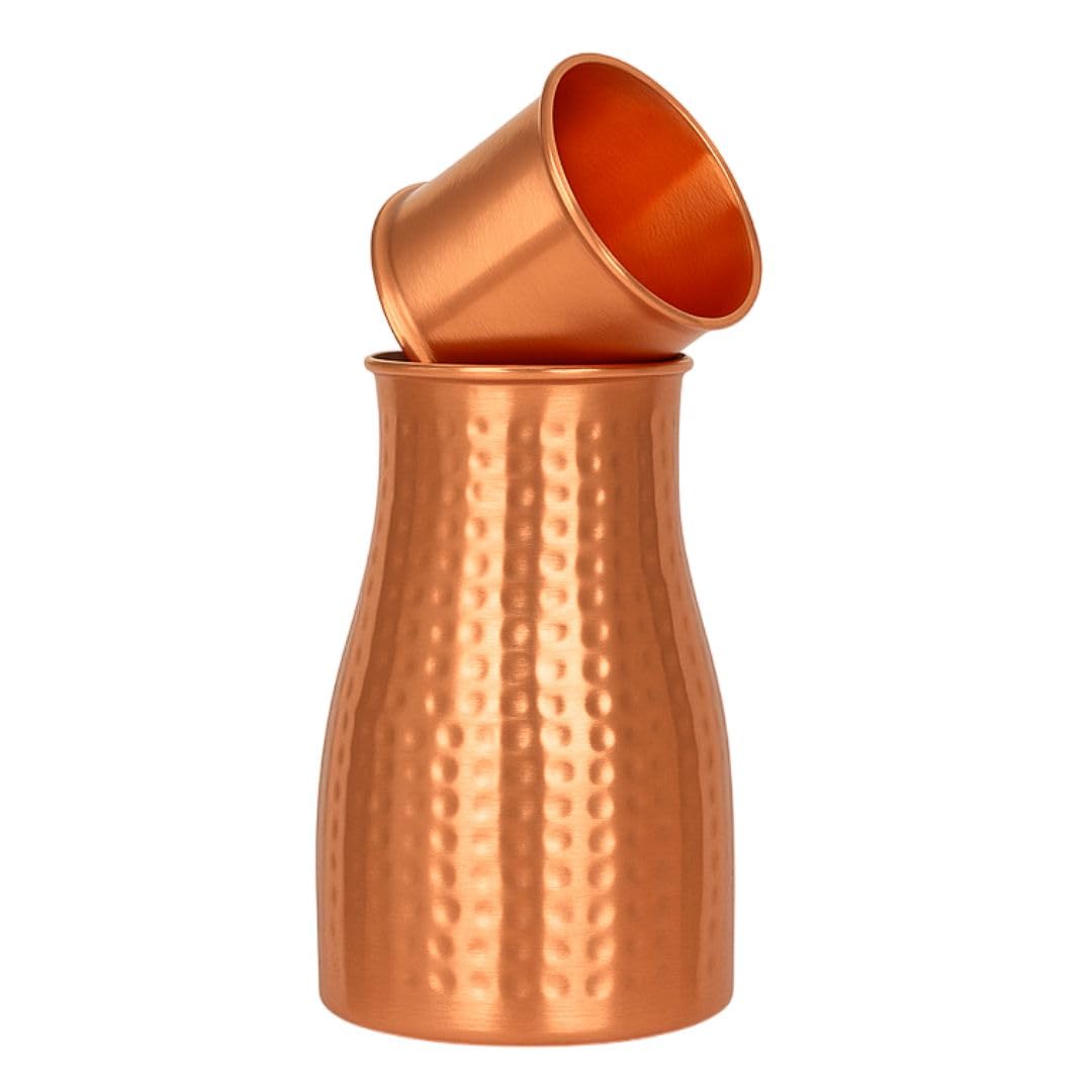 Pure Copper Water Bottle 1000ml With Cup - Ayurvedic Health Benefits, Perfect For Home, Office & Gifting - View #9