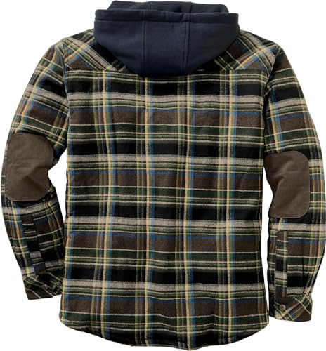 Legendary Whitetails Men's Hooded Shirt Jacket Plaid Flannel Berber Lined Polyfill Insulated2