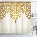 Ambesonne Antique Shower Curtain, Victorian Style Medieval Motifs with Classic Baroque Oriental Shapes Print, Fabric Bathroom Decor Set with Hooks, 75 Inches Long, Pale Brown Cream