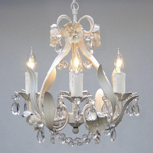 Lighting, This Elegant Mini Crystal Chandelier Adds Vintage Charm. The Fixture Has 4 Lights & Crystals Making This Antique Looking Ceiling Lamp a Stunning Addition. Bathrooms, Master Bedroom or a Little Girls Ceiling Lighting Never Looked Better!