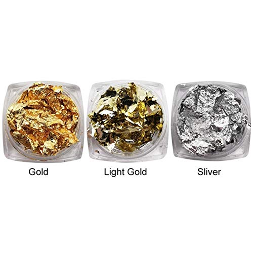 LYDBM Gold Silber rot Bunte Nail artfolie Papier unregelmäßige Aluminium Nagel Aufkleber maniküre Glitter Gel polnische… – Bild 4
