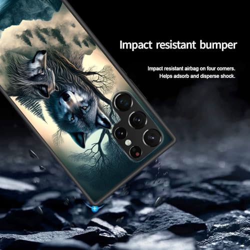 BFUKVOU for Galaxy S26 Ultra Case,Premium Soft Silicone Rubber Full-Body Protective Bumper Case for Samsung Galaxy S26 Ultra 6.9 inch 2026,Forest Wolf - image 2