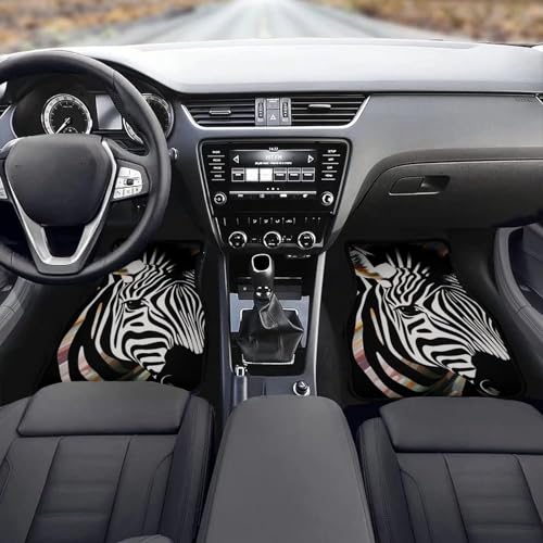 Tapis de sol voiture zèbre abstrait avec talonnette de sécurité
