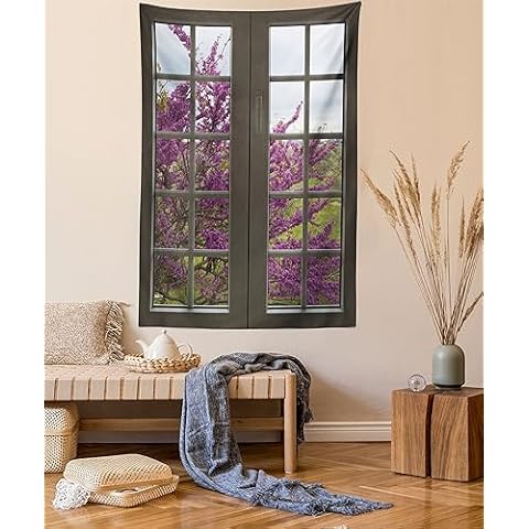 Ambesonne Country Tapestry with Purple Flowers Cover