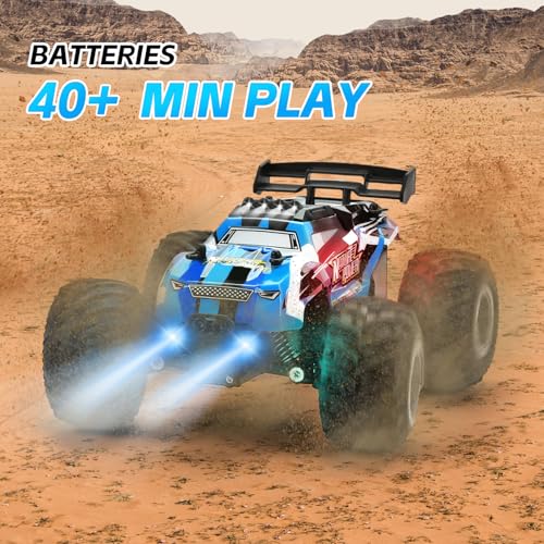 Sanherb Remote Control Car, 2.4Ghz Glow-Up Rc Cars With Body Lights & Headlights, 2 Rechargeable Batteries For 40 Min Play, 20 Km/H All Terrain Off-Road Monster Truck,Toys For Boys Kids Age 4-7 8-12 Xmas Gift thumb #5