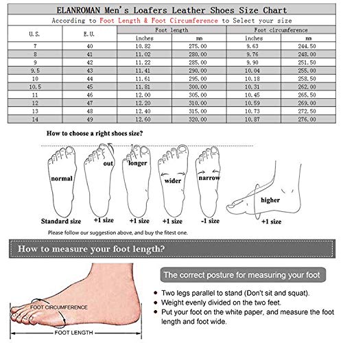 Elanroman Mens Loafers Dress Shoes Of Fashion Tuxedo Rhinestones Moccasins Wedding Shoes For Men Black Us 10.5 Eur 45 Feet Lenght 300Mm #TOP6