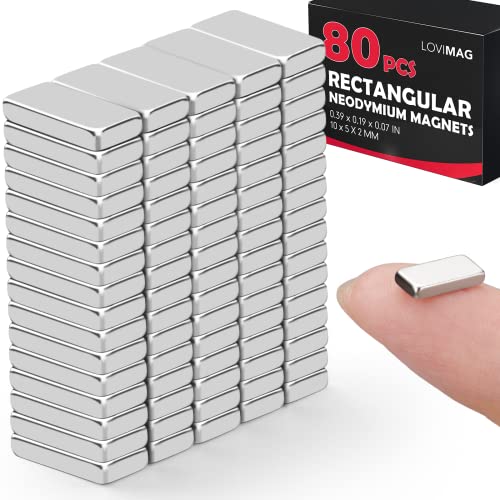 LOVIMAG Neodymium Magnets Bars, 80 Pcs Strong Rare Earth Magnets Bar, Small Rectangular Industrial Magnets for Craft, Fridge, Science, Office and Tool Storage LOVIMAG Neodymium Magnets Bars, 80 Pcs Strong Rare Earth Magnets Bar, Small Rectangular Industrial Magnets for Craft, Fridge, Science, Office and Tool Storage