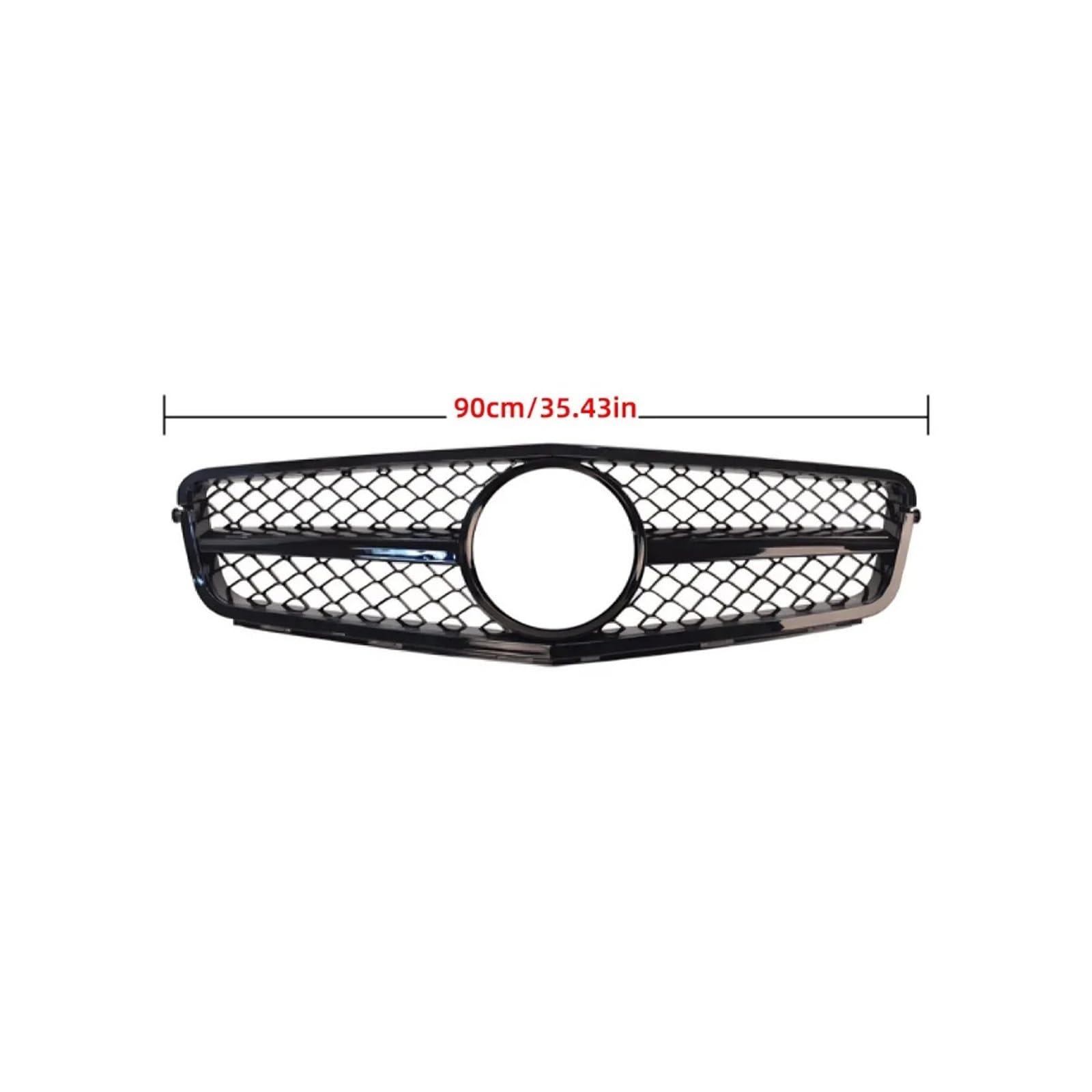 Pasuje do Be//nz C klasa W204 C204 2007-2014 C180 C200 C250 C300 przedni grill grill zderzaka wlot siatki siatka akcesoria do tuningu(AM Glossy Black)
