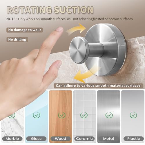 Image of 2026 Upgraded Drill-Free Stainless Steel Suction Cup Hooks Multi-Use