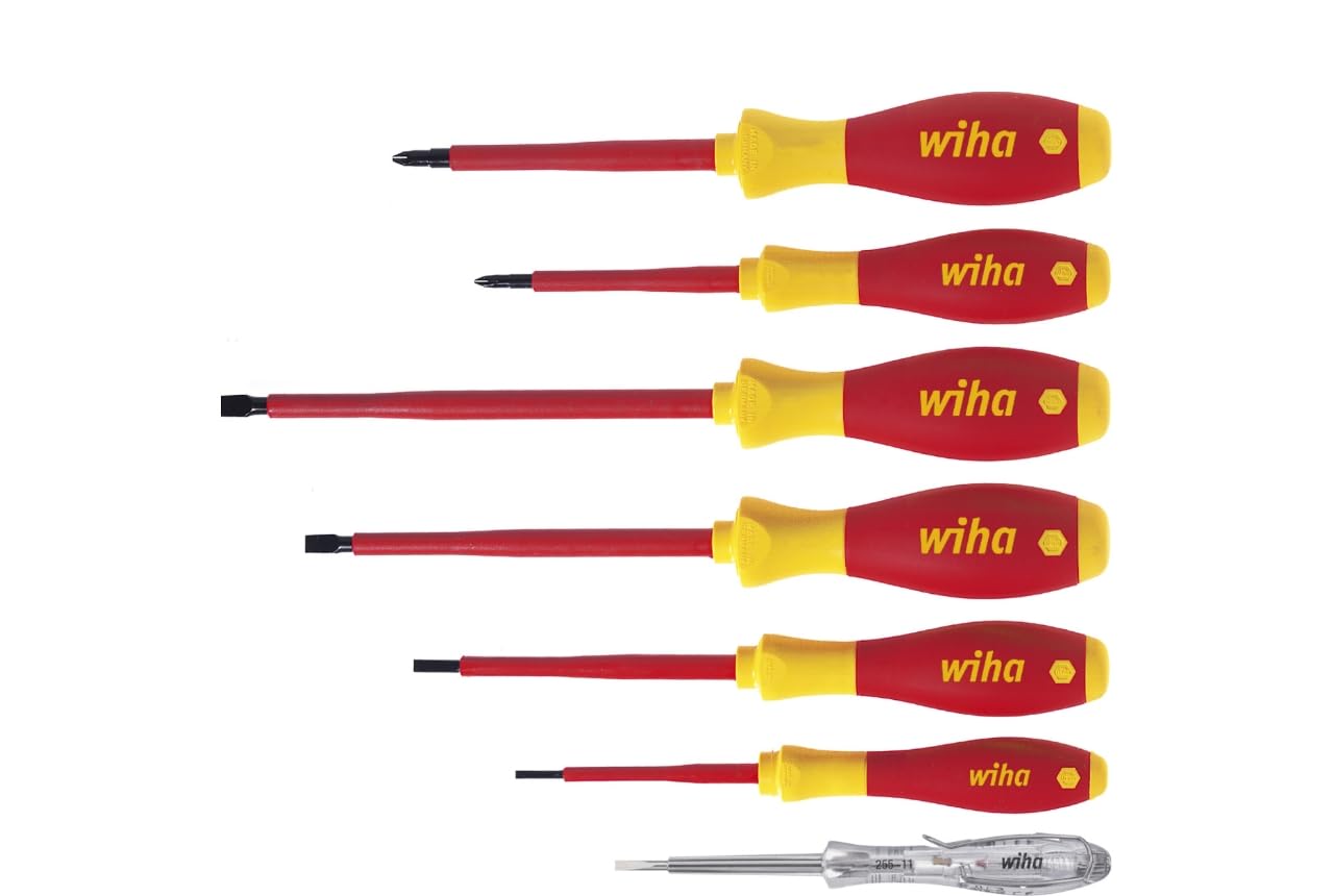 Wiha 320NK7 Jeu de tournevis d'électricien à fente / Phillips SoftFinish 7 pièces (Import Allemagne)