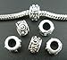 PEPPERLONELY Brand 50pc Antique Silver Swirl Eyes Carved Pattern Spacer Beads Large Hole Fits Eu...