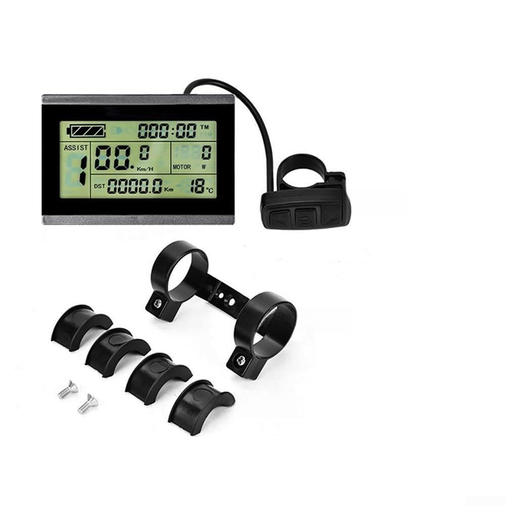 Kt-Lcd3 - Display per bici elettrica con pannello di controllo, schermo LCD impermeabile IP65 per motori Bafang, passo a 5 livelli, assistenza a piedi 6 km/h, connettore Higo a 5 pin verde