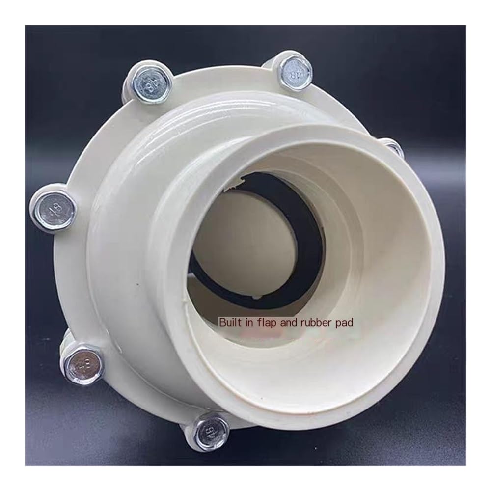 Válvula de retención de PVC unidireccional con solapa antirretorno, diámetro de tubo de 50 mm a 200 mm, ideal para aplicaciones de drenaje y fontanería