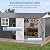 AirWire 14x10 FT Outdoor Metal Storage Shed with Window, Heavy-Duty Galvanized Steel Tool Shed with Lockable Doors, Waterproof Garden Shed for Backyard, Patio, Lawn, Black