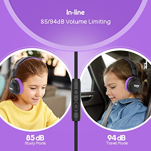 Gorsun e92v cuffie per bambini, 85dB, microphone