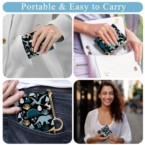 Image of Jogjam Womens Wallet, Dinosaur Small Slim RFID Blocking Card Wallets, Cute Trifold PU Leather Card Holder Wallet Organizer, Mini Pocket Cash Wallet with 7 Card Slots ID Window for Girls Ladies